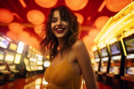 Dealer membagikan dua kartu di meja Lucky Twins sambil menjelaskan kombinasi kepada pemain